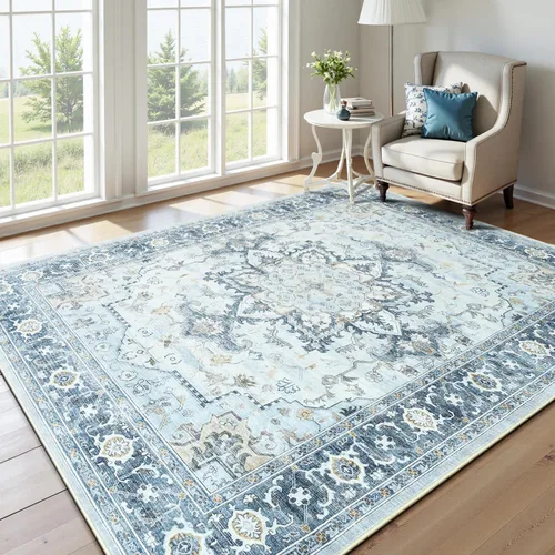 Miniatura 73 de Lofus 8x10 Alfombras de área para sala de estar, alfombra de área lavable, alfombras para dormitorio, cocina, alfombra vintage boho, alfombra suave