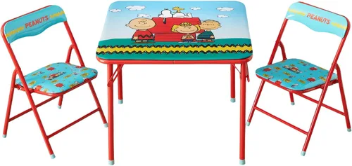 Miniatura 17 de Idea Nuova Juego de muebles de 3 piezas con 1 mesa cuadrada y 2 sillas plegables para niños, Strawberry Shortcake Tarta de Fresa