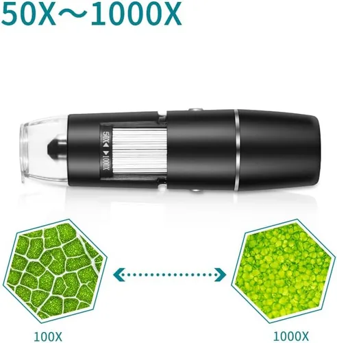 Miniatura 7 de Microscopio digital portátil inalámbrico para niños y adultos, aumento de 50 x 1000 x con soporte giratorio de 360 grados, compatible