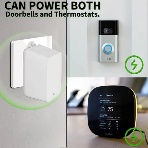 Miniatura 4 de Timbre de puerta de 16.5 V 40 VA enchufable de reajuste automático de transformadores de CA de seguridad, compatible con Ring Video Doorbell Pro
