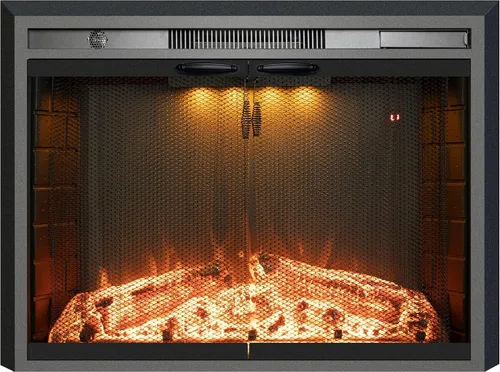 Miniatura 7 de Chimenea eléctrica de inserción, chimenea empotrada de 36 pulgadas con llama ajustable y luces de color en la parte superior, sonido de crepitación