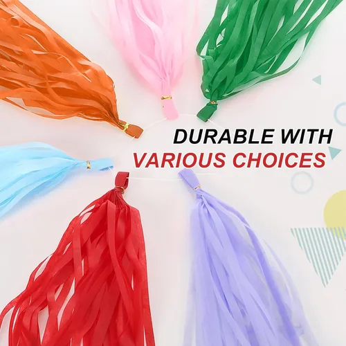 Miniatura 3 de MECCANIXITY 20 guirnaldas de papel de seda con borlas para decoración de fiestas, día de San Valentín, cumpleaños para mujeres con cuerda y alambre