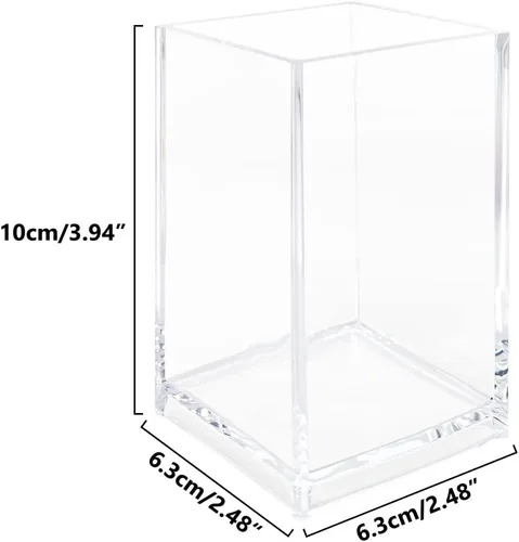 Miniatura 2 de Newkita Paquete de 2 Portavasos Transparentes de Acrílico para Lápices y Bolígrafos, Soporte Transparente para Brochas de Maquillaje, Almacenamiento