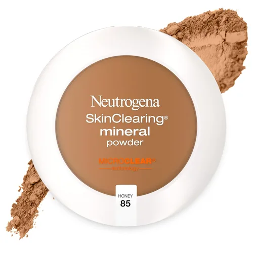 Neutrogena SkinClearing - Polvo mineral prensado compacto para piel propensa al acné, maquillaje para acné absorbente de aceite con ácido salicílico