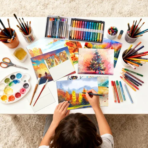 Miniatura 5 de CXIIPOL 60 juegos de tarjetas de papel plegables de acuarela con sobres, tarjetas de papel de acuarela de 4 x 6 pulgadas, postales de acuarela