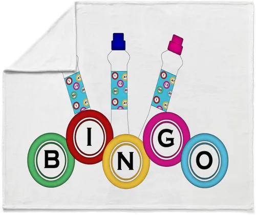 Miniatura 4 de CafePress BINGO with MARKERS - Manta de forro polar súper suave, 60 x 50 pulgadas