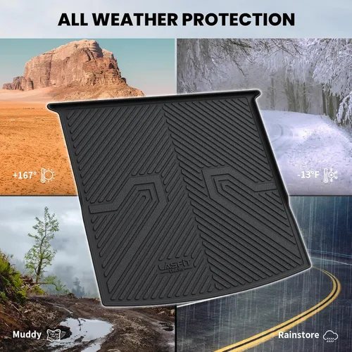Miniatura 7 de LASFIT - Tapete de carga 3D para maletero de Volkswagen VW2018-2024 (ajuste 5 asientos), protección para todo tipo de clima, tapete de TPE de alta