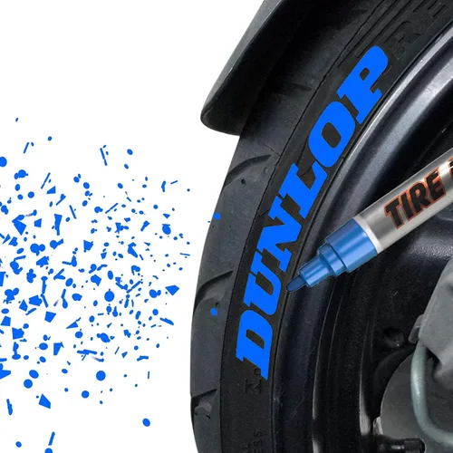 Miniatura 12 de MC MOTOPARTS Permanente Blanco Rojo Azul Verde Amarillo Neumático Marcador Lettering Pintura Herramienta Automotriz Motocicleta Cuidado Kit