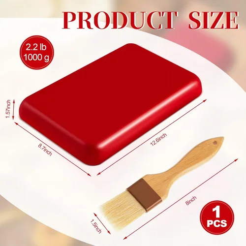Miniatura 2 de Bloque de cera de queso para conservar queso, 2.2 libras, cera roja para hacer queso con cepillo para almacenamiento a largo plazo, para una