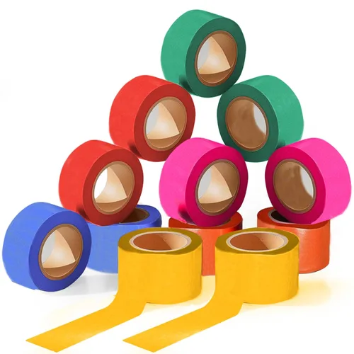 SINGHAL Paquete de 12 cintas de señalización de colores surtidos de 1 pulgada x 1800 pies, marcar varias áreas altamente visibles, no adhesivas