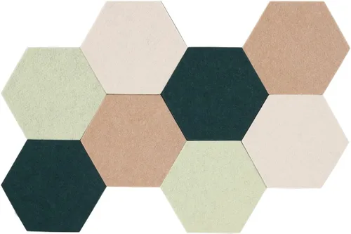 Miniatura 13 de LAJAR 8 Piezas de Azulejos Hexagonales de Fieltro para Tablero de Anuncios, Azulejos de Fieltro Autoadhesivos para Pared para Fotos, Imágenes, Negro