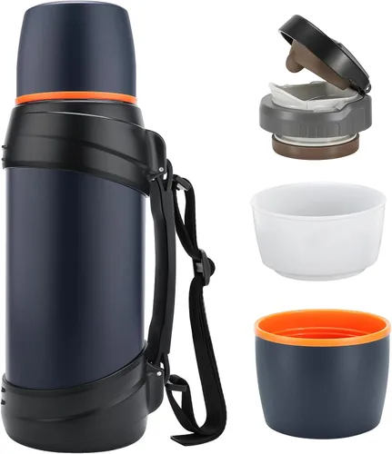 Miniatura 2 de Termos de café grandes de 64 onzas / medio galón para viajes, jarra de agua aislada al vacío clásica con taza de plástico, botella de bebida aislada