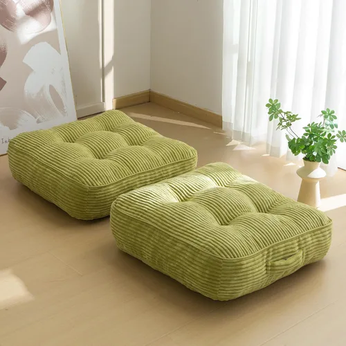 Miniatura 48 de HIGOGOGO Cojín de suelo para adultos, cojín de meditación, grande y redondo, funda de pana copetuda, para sala de estar o yoga, 22 x 22 pulgadas