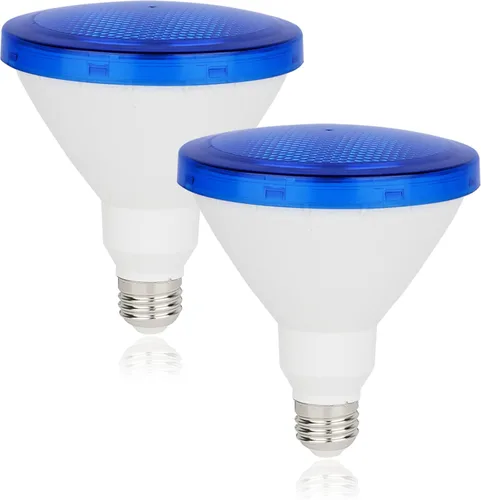 Bombilla LED azul Par38, 15 W (equivalente a 100 vatios), bombillas LED azules, bombillas de inundación de base E26, perfectas para decoración de