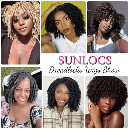 Miniatura 6 de Pelucas de rastas cortas de 6 pulgadas para mujeres y hombres negros con clips, pelucas trenzadas sintéticas con rizos postizos, rizos Afro, rizos