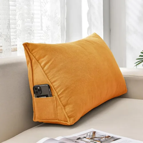 Miniatura 13 de Almohada de cuña para cabecero de cama con funda extraíble, soporte de posicionamiento triangular, respaldo de lectura, almohada de cuña