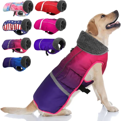 Miniatura 20 de Doglay Abrigo para Perro, Chaqueta Impermeable para Perro Abrigo de Invierno para Mascotas para Clima Frío con Cuello Peludo Grueso, Chaqueta