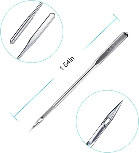 Miniatura 3 de 50 agujas universales para máquina de coser, compatibles con Singer, Brother, Janome, Varmax, tamaños HAX1 65/9, 75/11, 90/14, 100/16, 110/18