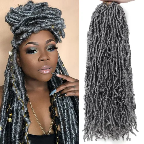 Miniatura 8 de Violet Rastas sintéticas de ganchillo de 18 pulgadas, trenzas de ganchillo naturales, trenzas sintéticas preenrolladas para mujeres negras