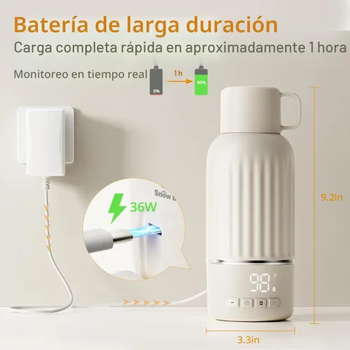 Miniatura 6 de Snow Bear Calentador de biberones portátil para viajes, calentamiento rápido en 2.5 minutos para leche materna, batería de 10200 mAh con pantalla M2