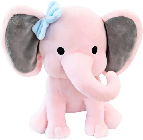 Miniatura 7 de NatureMan Animales de peluche de elefante, peluches kawaii, juguetes de peluche para bebés, niños y niñas, ideal para guardería, decoración de gris
