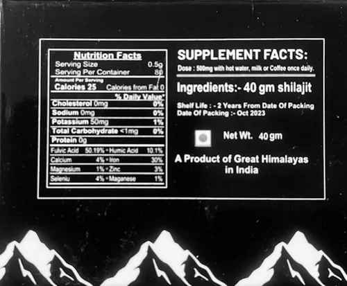 Miniatura 8 de Pindari Resina Shilajit Shilajit pura 500 mg Denso en nutrientes Alta potencia Impulso de energía Procedente de las cordilleras del Himalaya