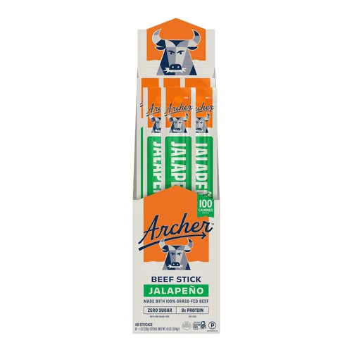Miniatura 7 de Archer Classic Beef Sticks – Palitos de carne alimentada con pasto envueltos individualmente, paquetes de bocadillos de cecina a granel, sin gluten