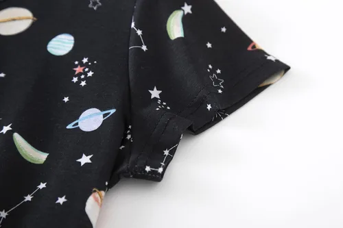 Miniatura 4 de Inadays Camisón de algodón para mujer, ropa de dormir de manga corta, camisón casual con estampado, pijama holgado y cómodo