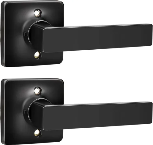 Miniatura 31 de GOBEKOR Paquete de 1 manija de paso, manijas de puerta negras para cerradura de puerta de armario, manija de puerta interior sin llave con cerradura