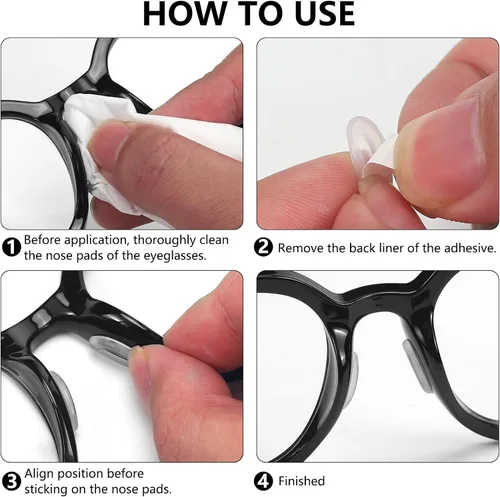 Miniatura 6 de 20 pares de almohadillas nasales adhesivas de silicona antideslizantes para gafas y gafas de sol, almohadillas nasales delgadas para anteojos