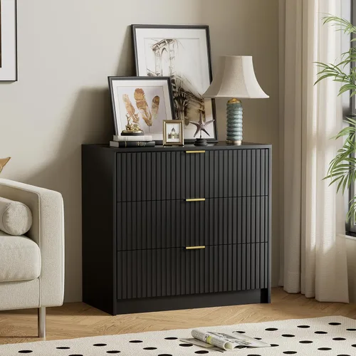 Miniatura 38 de Furniway Cómoda Beige para Dormitorio, Cómoda Moderna con 6 Cajones y Deslizadores Suaves, Cómoda Ancha con Manijas Doradas para Dormitorio, Sala
