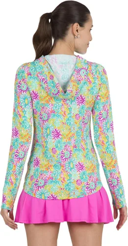 Miniatura 3 de IBKUL Athleisure Wear UPF50+ - Sudadera con capucha de manga larga con estampado de lilli de hielo