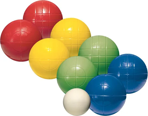 Miniatura 8 de Franklin Sports Juegos de bochas – Juegos de bolas de bochas para patio trasero + playa – (8) pelotas al aire libre + (1) Pallino – Juegos de bochas