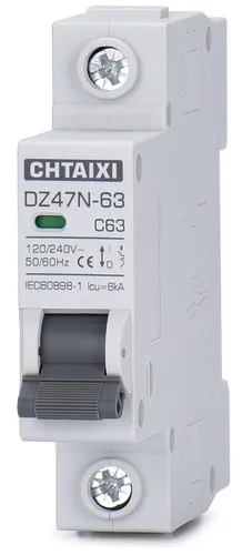 Miniatura 12 de Interruptor de Circuito en Miniatura AC, Interruptor de Circuito de 32 Amp 120V/240V de 1 Polo para Montaje en Riel DIN, Desconexión Solar AC