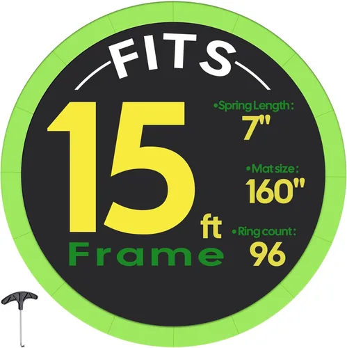 Miniatura 12 de AW Trampoline Mat & Pad Replacement Kit with 96V-Ring Fits 15 ft Trampoline Frame