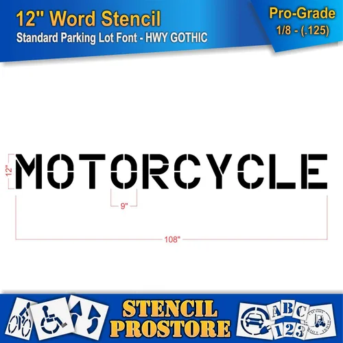 Miniatura 2 de Plantillas de marcado de pavimento – Plantilla de motocicleta de 12 pulgadas – 12 pulgadas x 108 pulgadas x 1/8 pulgadas (128 mil) – Grado