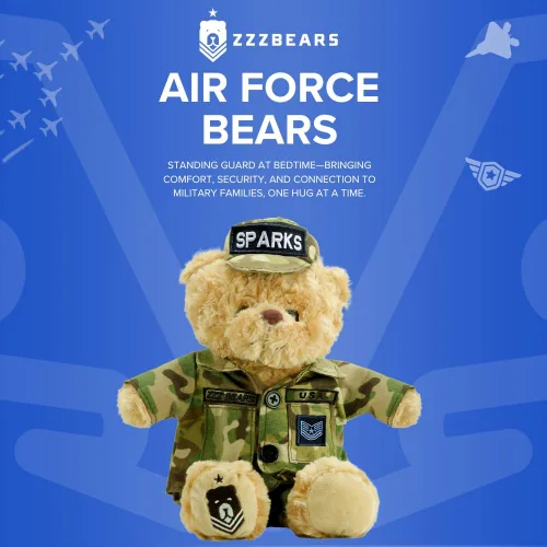 Miniatura 2 de Oso de peluche personalizado de la Fuerza Aérea de ZZZ Bears, regalo para graduados de campo de entrenamiento, veteranos y seres queridos
