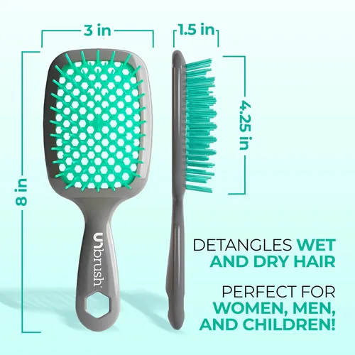 Miniatura 5 de FHI Heat - Cepillo desenredante UNbrush para cepillado sin dolor en todo tipo de cabello, húmedo o seco, cerdas antiestáticas DuoFlex duraderas