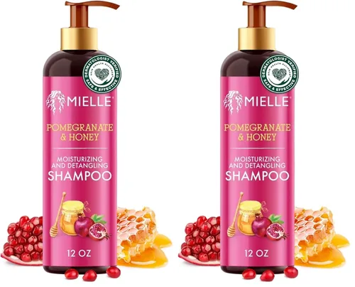 Miniatura 10 de Mielle Organics Champú desenredante e hidratante de granada y miel, champú para cabello rizado para mujeres, enriquecido con miel y aceite de babasú