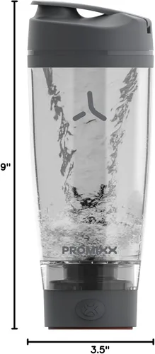 Miniatura 9 de Promixx PRO Shaker Bottle New Edition - Recargable, potente para batidos de proteínas suaves, incluye almacenamiento de suplementos, sin BPA, taza