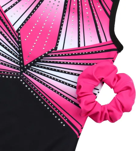 Miniatura 21 de MODAFANS Leotardos de gimnasia para niñas brillantes para bailar ballet, pantalones cortos con espalda cruzada