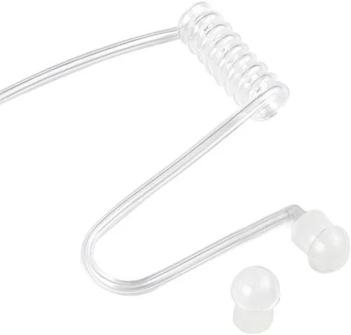 Miniatura 4 de Auriculares de radio de 2 vías de 0.138 in receptor/escucha solo auriculares de vigilancia con tubo de bobina acústica transparente Kit de audio