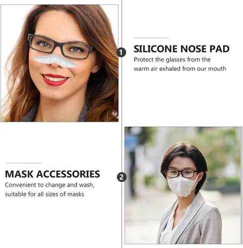 Miniatura 4 de Healifty 20 almohadillas de puente de nariz antiniebla para máscaras faciales, tiras de sellado de silicona para evitar que los anteojos se empañen