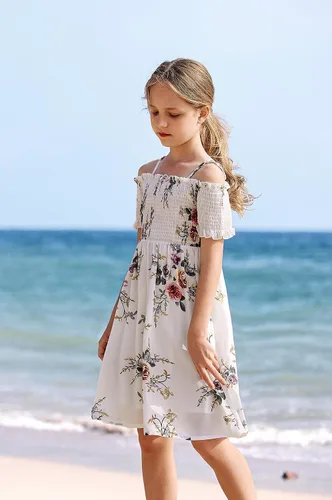 Miniatura 3 de Arshiner Vestido casual de verano sin mangas floral para niñas