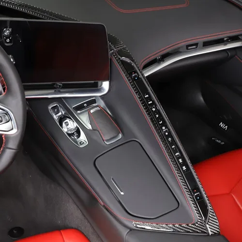 Miniatura 3 de TOYCIDFG Caja de almacenamiento para panel de palanca de cambios de consola central de automóvil, cubierta lateral para Chevrolet Corvette C8 Z06