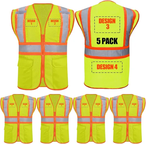 Miniatura 46 de Chalecos de seguridad con logotipo personalizado (S, M, L, XL, 2XL, 3XL, 4XL) Chalecos de seguridad reflectantes de alta visibilidad Clase 2