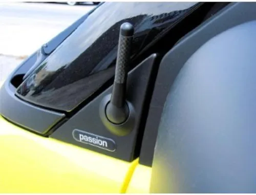 Miniatura 5 de Mitsubishi Lancer Evolution 8 EVO VIII - Antena corta de fibra de carbono negra de 3