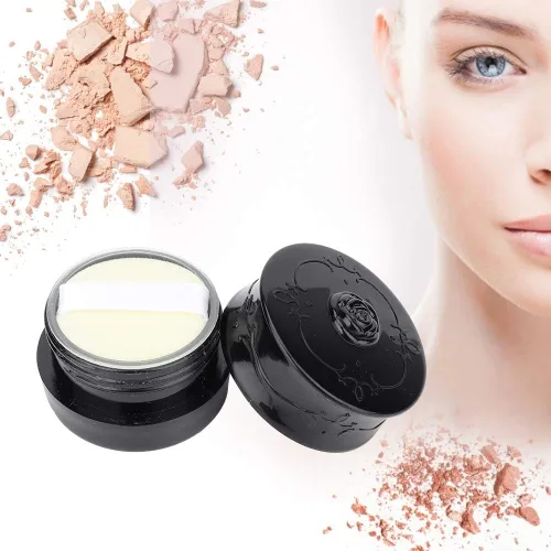 Miniatura 6 de Polvo suelto vacío, contenedor de soplo de polvo vintage rosa vacía maquillaje suelto dispensador de polvo caja cosmética con soplo de polvo negro