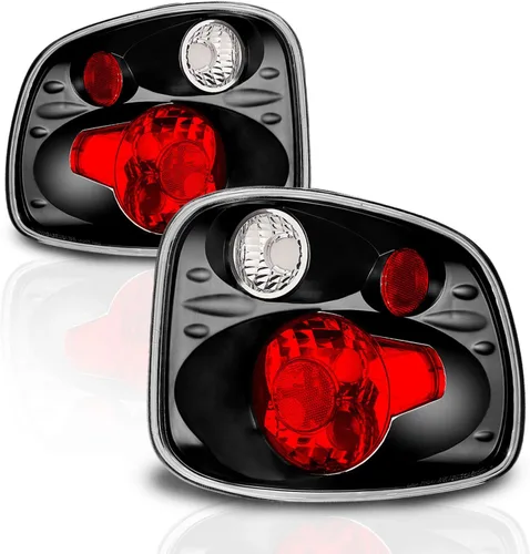 Miniatura 2 de AmeriLite para Ford F-150 Flareside 2001-2003, juego de luces traseras de repuesto Euro Black, lámpara de freno, par - lado del pasajero y del Negro