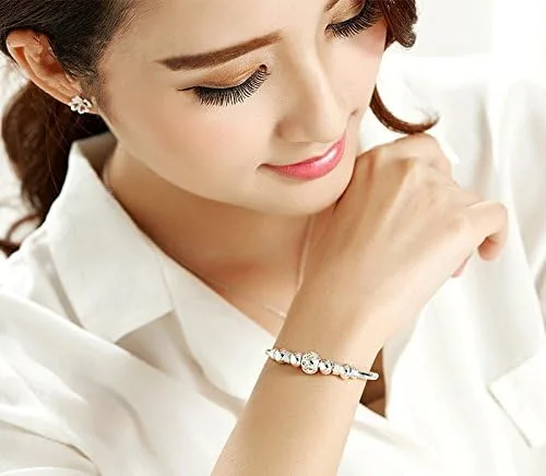Miniatura 7 de Pulsera giratoria de cuentas de plata de ley 925 para mujer, para ansiedad, descomprimir libremente, herramientas abiertas, inspiraciones